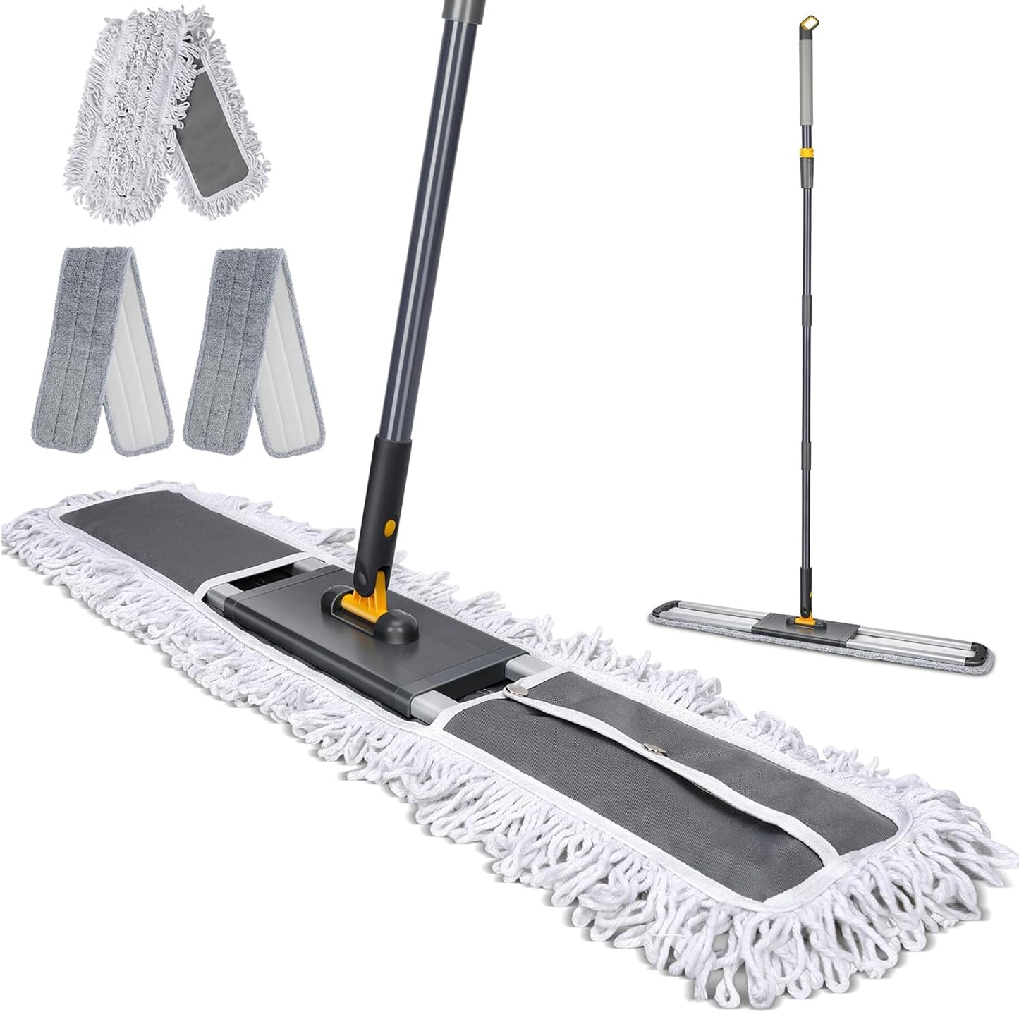 MASTERTOP Commercial Mop, 36'' Large Dust Mop,Heavy Duty Industrial Push Mops with 3 Reusable