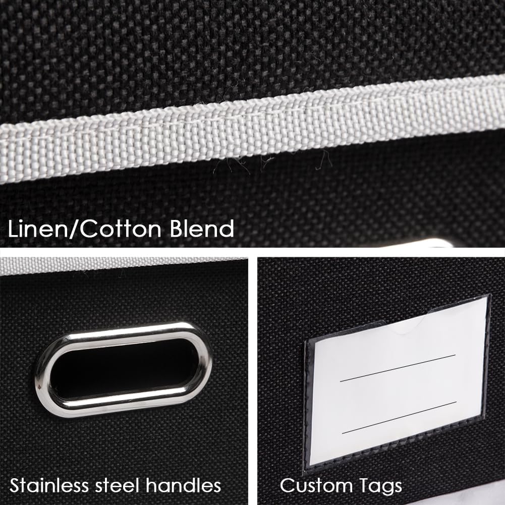 PRANDOM Large Foldable Storage Box with Lid [1-Pack] Fabric Collapsible Storage Bin Organizer