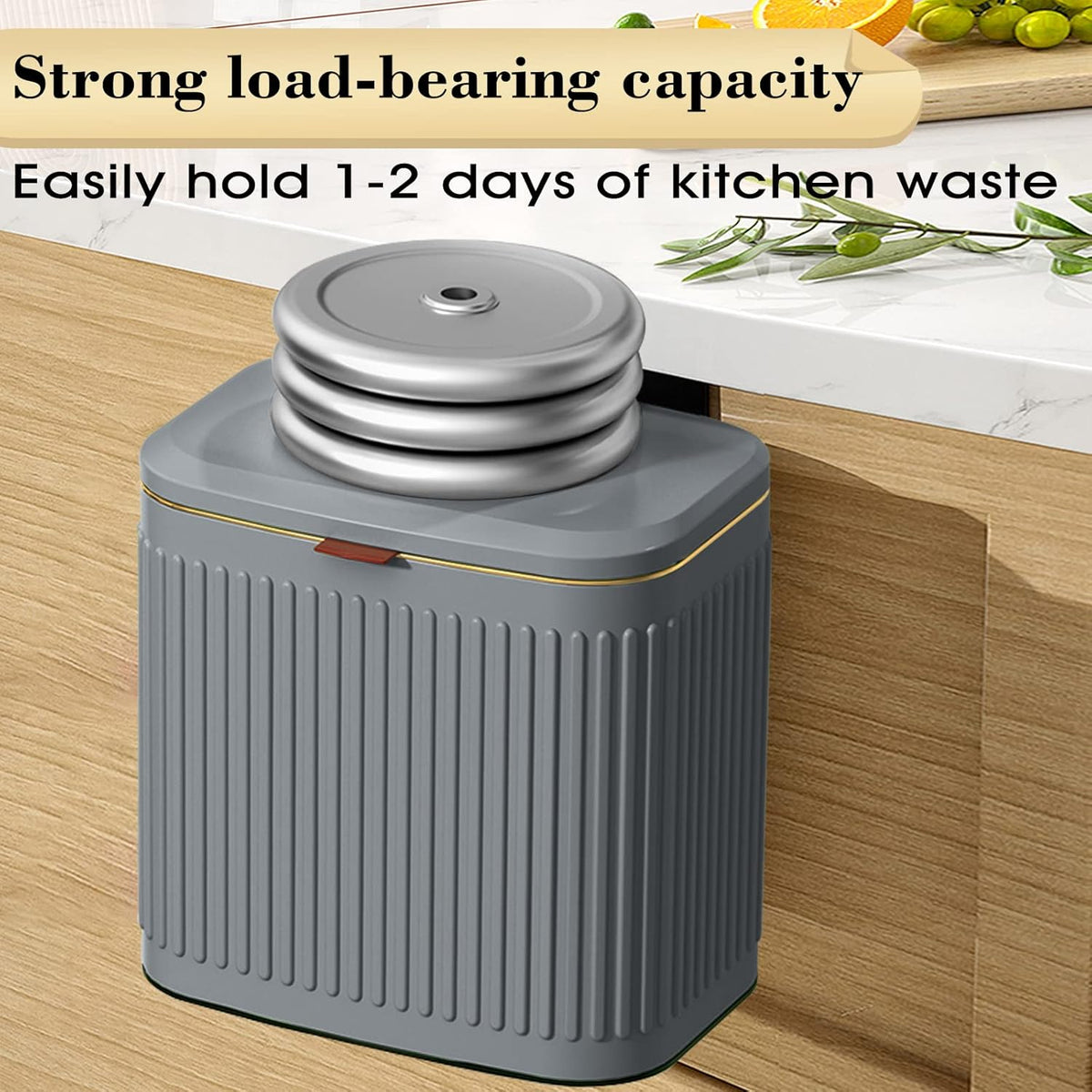 GloDeals Compost Bin, Detachable and Countertop Bin, 4 Liter / 1.06 Gallon, Stainless Steel Small