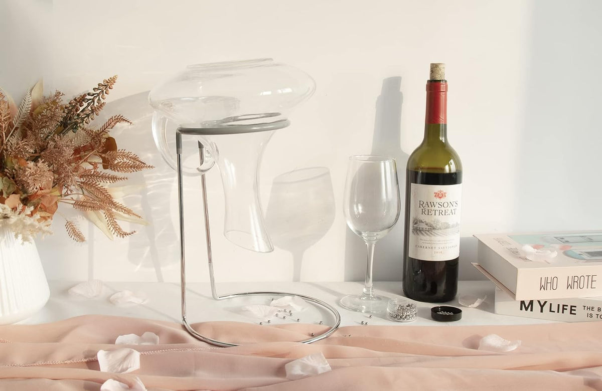 Wine Decanter Drying Stand with Rubber Coated Top to Prevent Scratches, Wine-Decanter Drying Rack