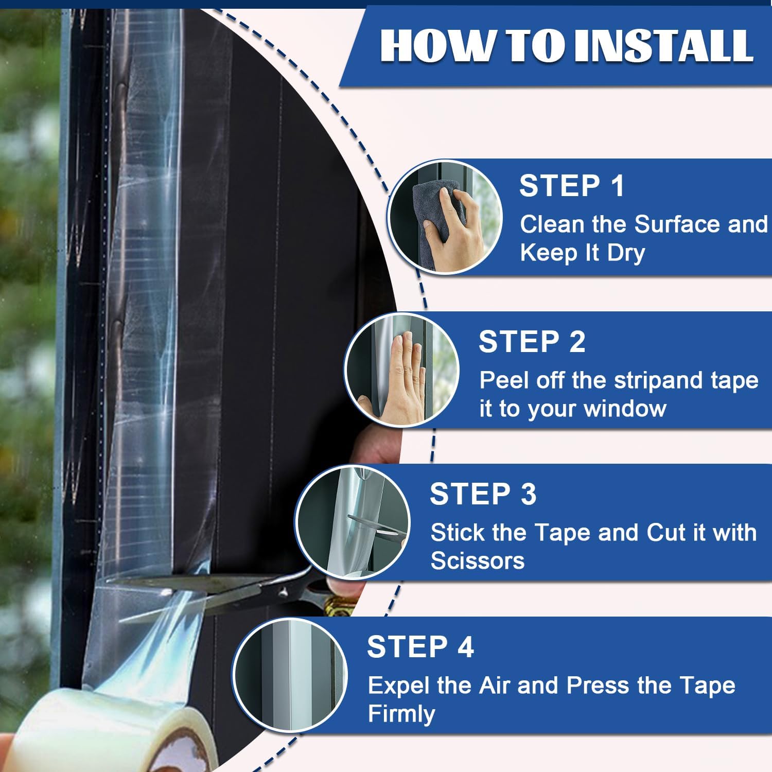 Transparent Weather Sealing Tape 3" x35 Yard, Window Insulation Tape Weather Stripping for Windows