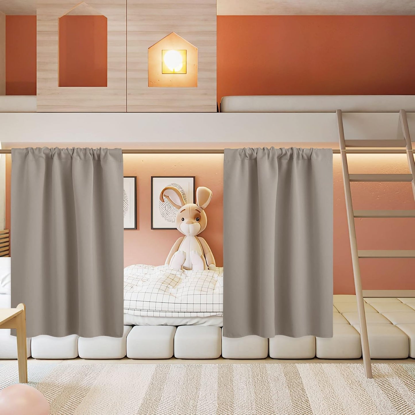 RYB HOME Small Curtains for Bathroom Windows, Blackout Blinds Shades for Bedroom Dorm Storage