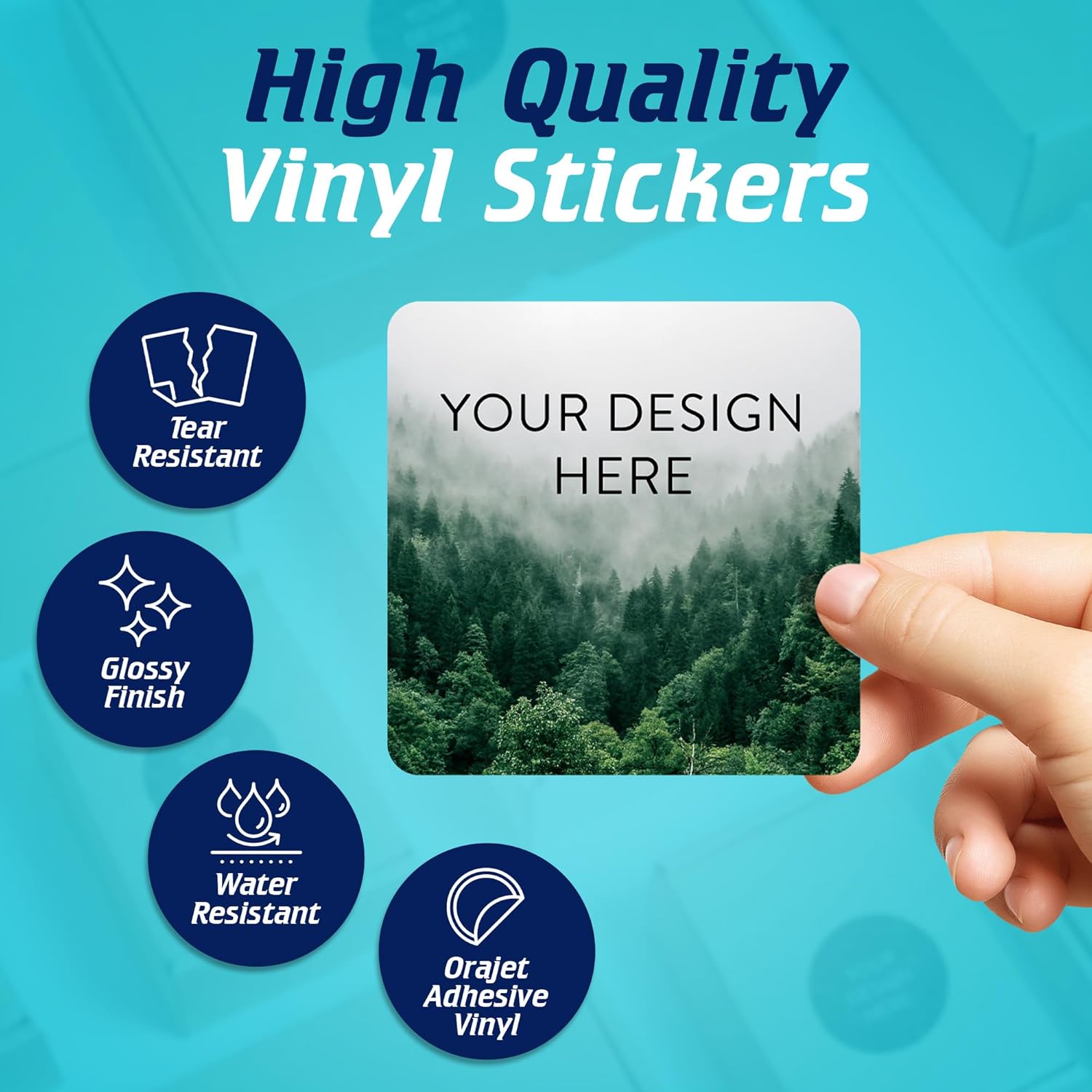 100 Custom Vinyl Stickers - Upload Your own Image, Text, Design, Logo - Personalized Logo Labels