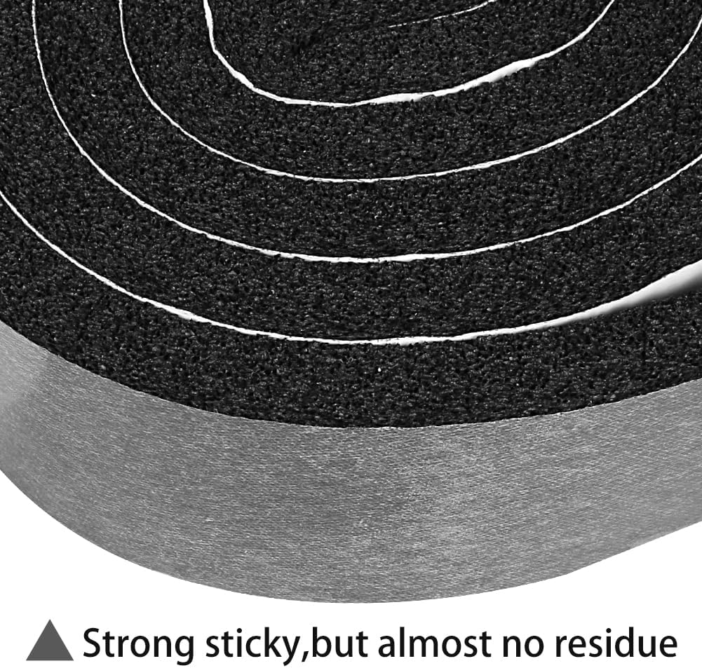 2 Rolls 1 Inch W 3/8 Inch T Weather Stripping Air Conditioner Open Cell Foam Seal Tape, Window