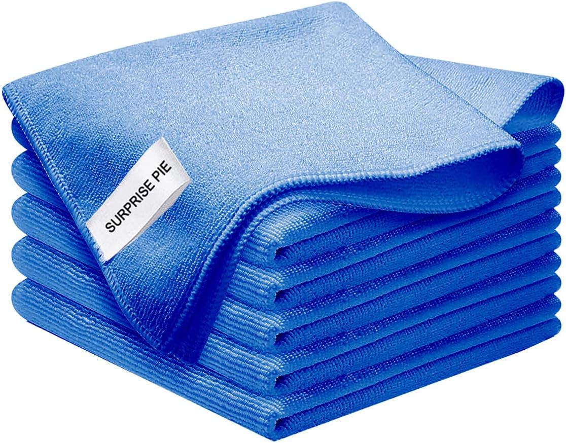 Microfiber Cloth 6Pack Cleaning Rags Absorbant Lint Free Cloth for House, Kitchen, Car, Glass