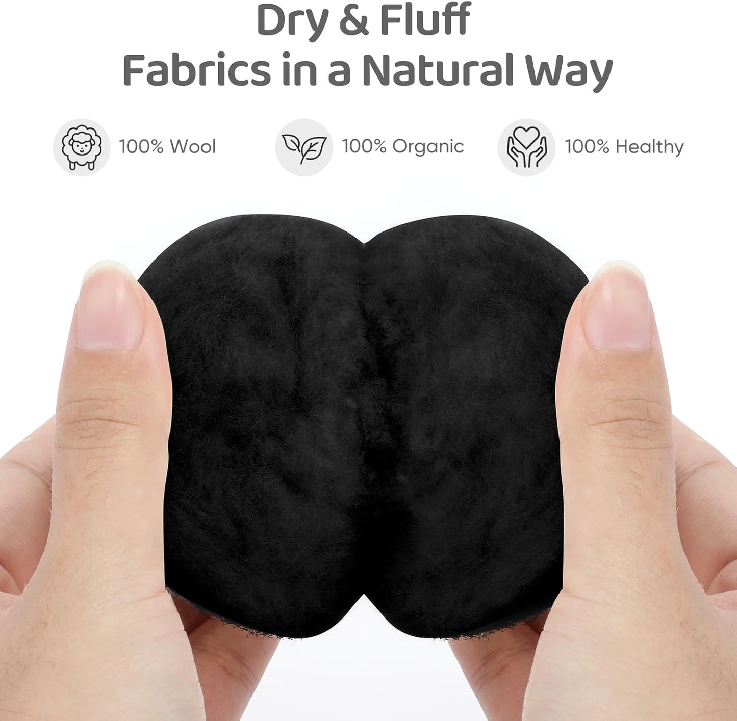 Wool Dryer Balls 6 Pack, Natural Fabric Softener, Dryer Balls Laundry Reusable, Reduces Clothing