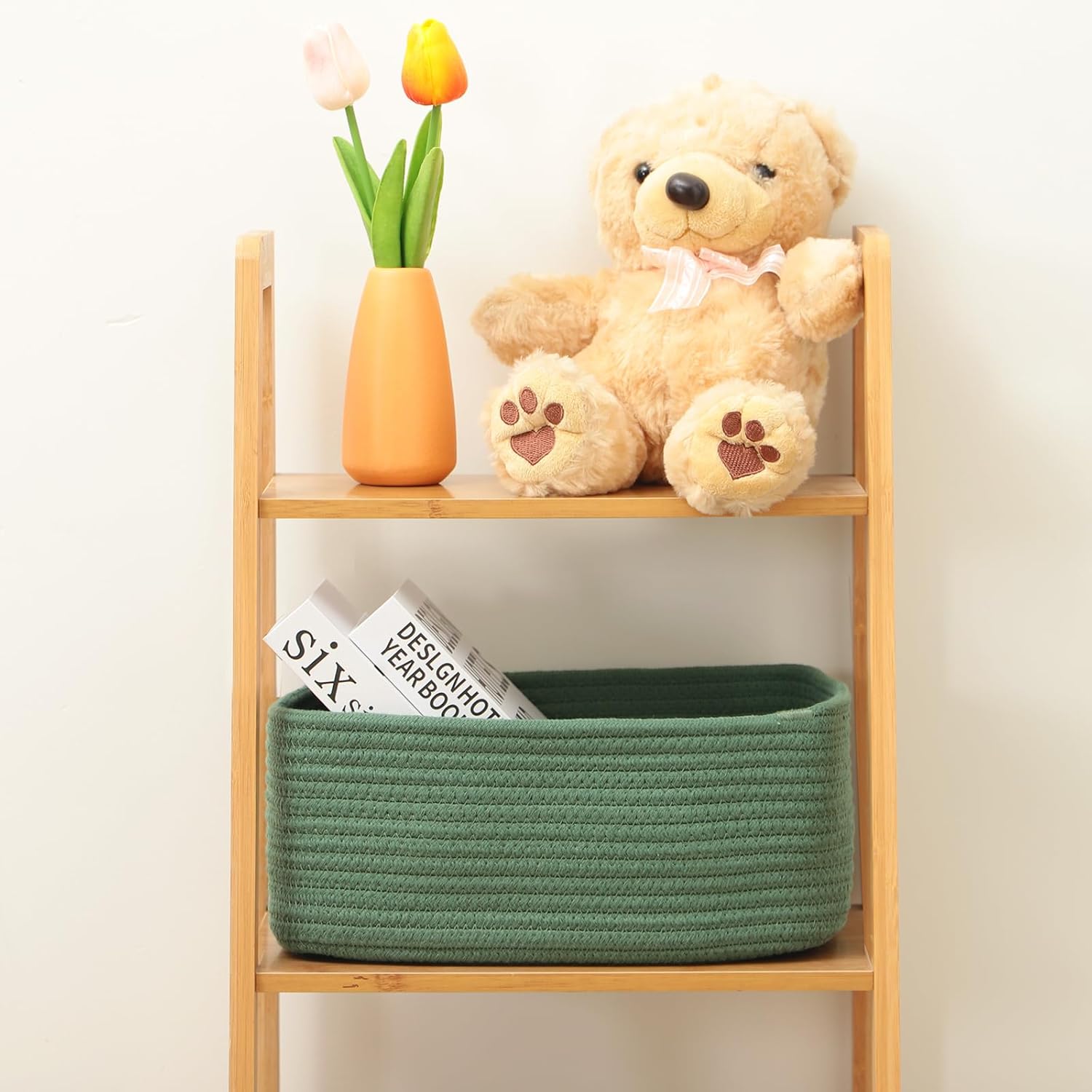 Small Storage Baskets for Organizing | Closet Organizer Bins | Shelf Toy Basket | Woven Rope