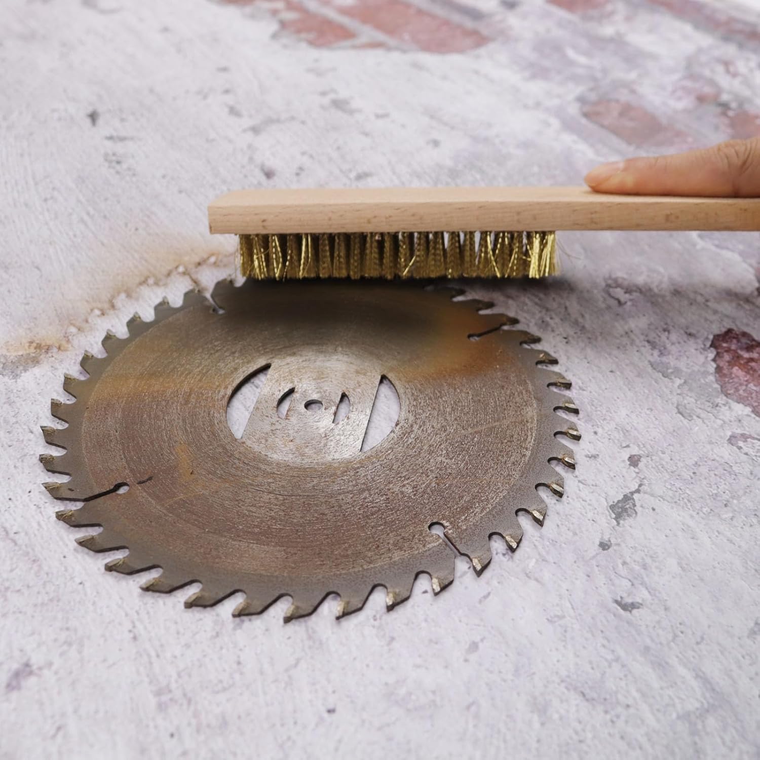 MAXMAN Brass Brush 3Pcs, Soft Brass 8 Rows 20 Bristles Wire Brush for Cleaning Metal Rust, Welds
