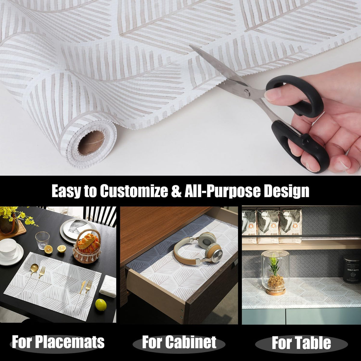Shelf Liners for Kitchen Cabinets, 16IN x 10FT Non Adhesive and Strong Non-Slip Shelf Cabinet
