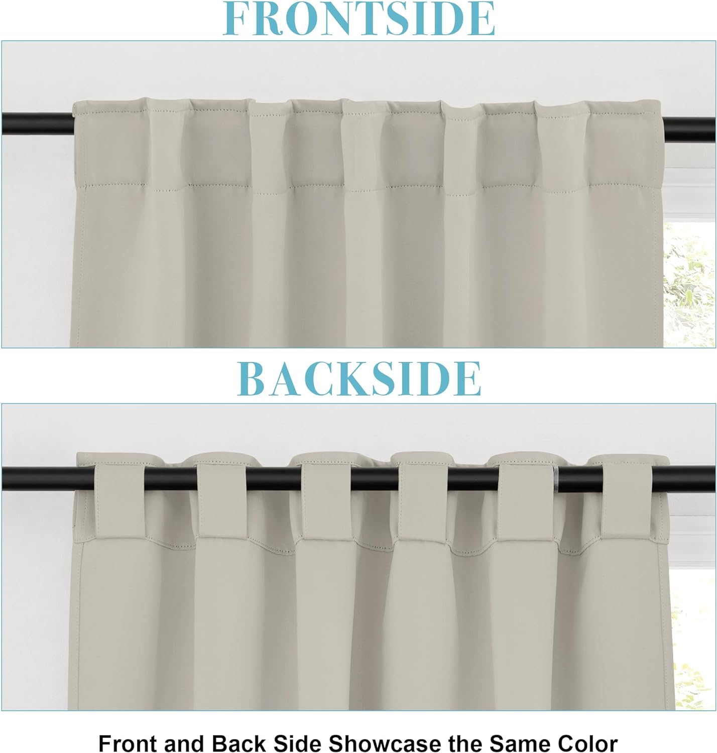 RYB HOME Blackout Curtains for Kitchen, Privacy Thermal Insulating Small Winow Curtain Shades for