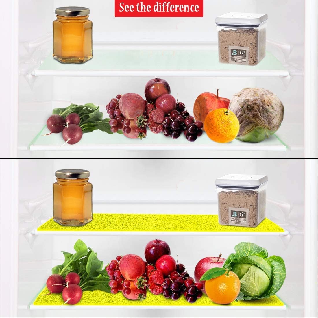 Dualplex® Fruit & Veggie Life Extender Liner for Fridge Refrigerator Drawers, 12x15 Inches (4 Pack)