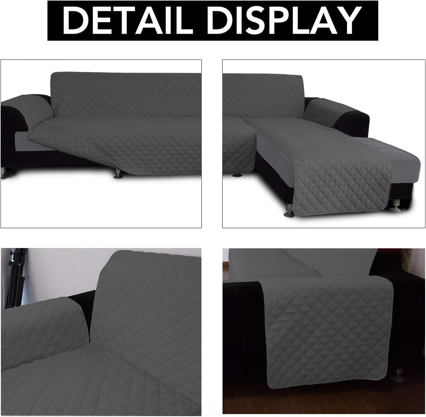 Easy-Going Sectional Couch Covers for Dogs L Shape Sofa Cover Reversible Sofa Slipcover Chaise