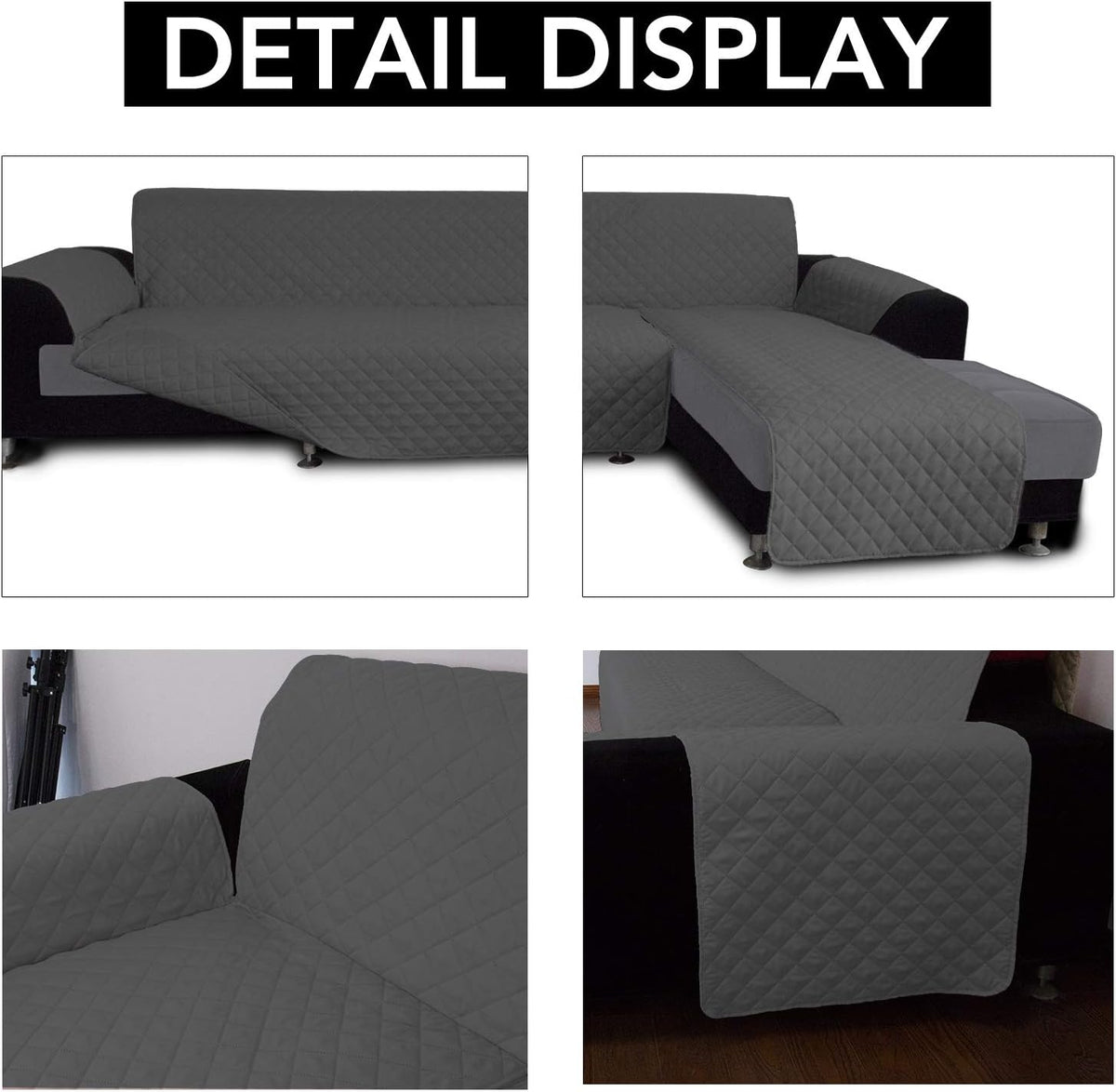 Easy-Going Sectional Couch Covers for Dogs L Shape Sofa Cover Reversible Sofa Slipcover Chaise