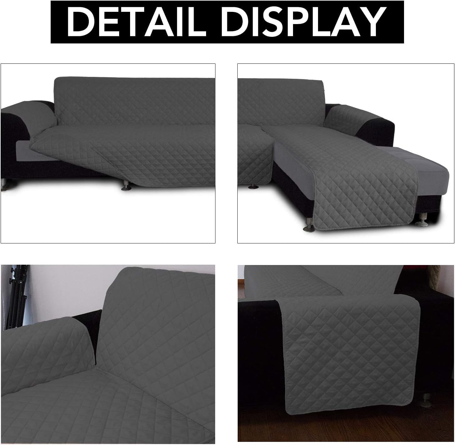 Easy-Going Sectional Couch Covers L Shape Reversible Sofa Slipcover Chaise Lounge Cover Furniture