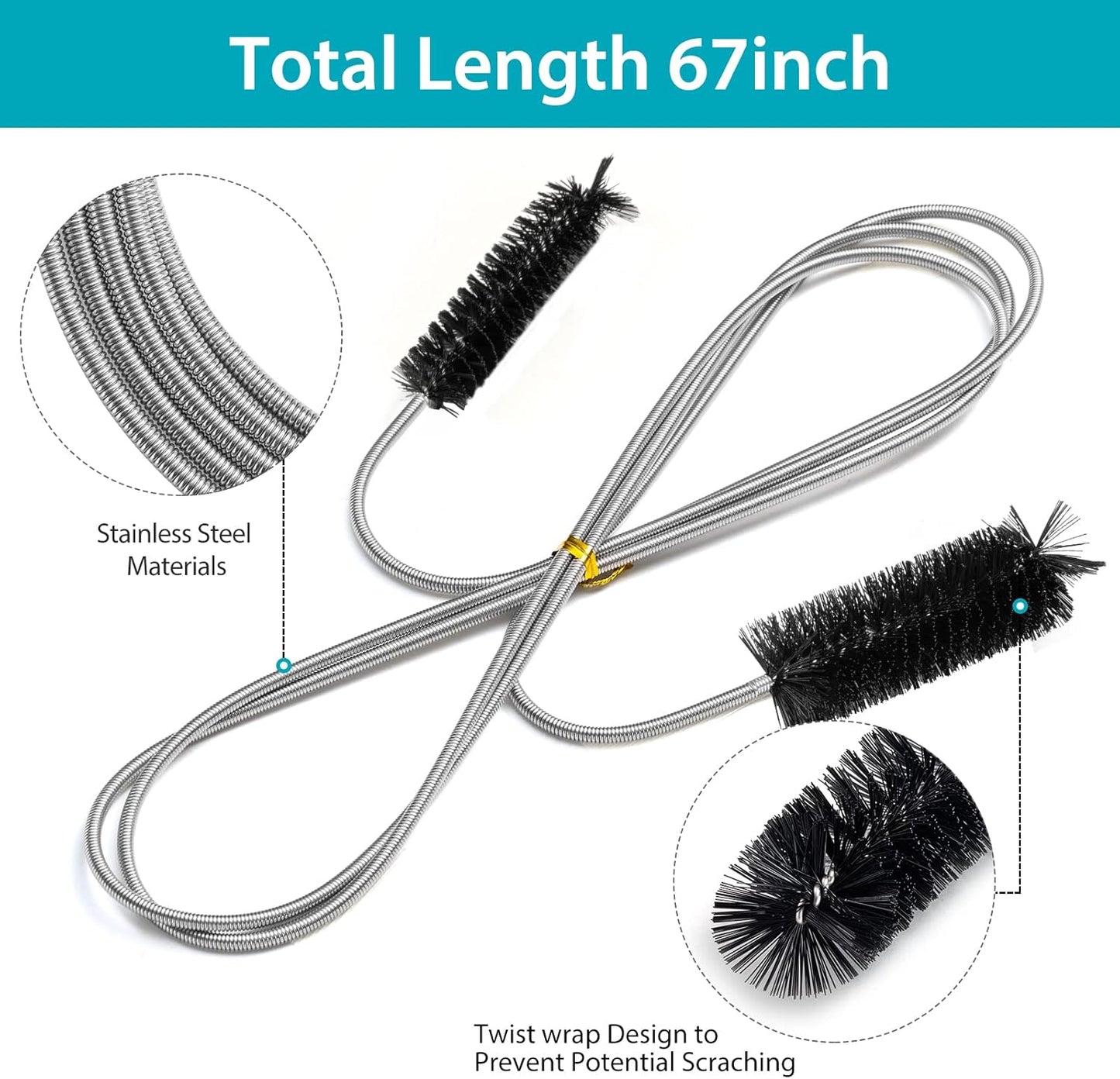 Drain Brush Pipe Cleaning Brush Slim Drain Hole Cleaning Tool Hose Flexible Feeding Tube Cleaning