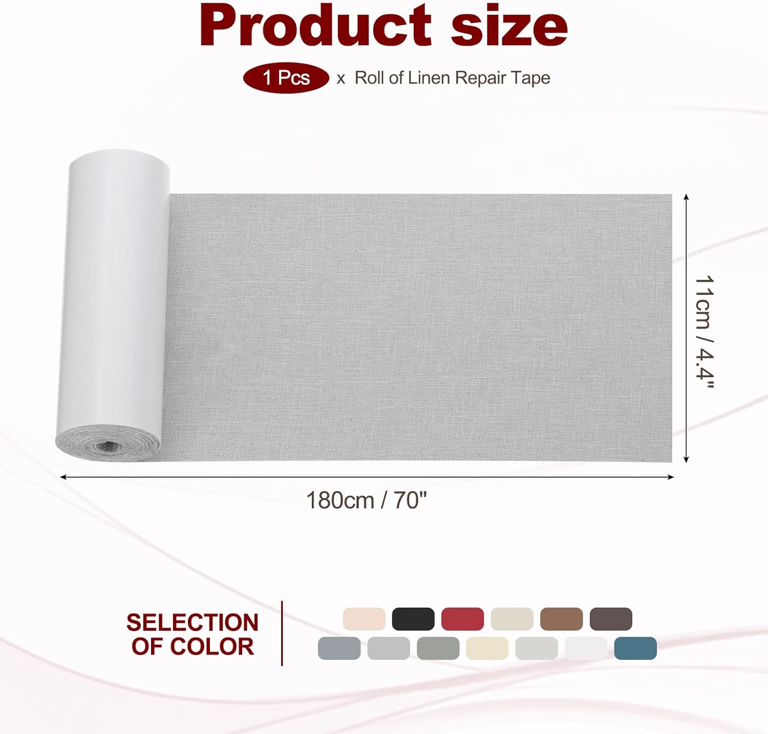 PATIKIL 70x4.4 Inch Linen Repair Tape, Repair Fabric Patch Self Adhesive Couch Patch Line Repair