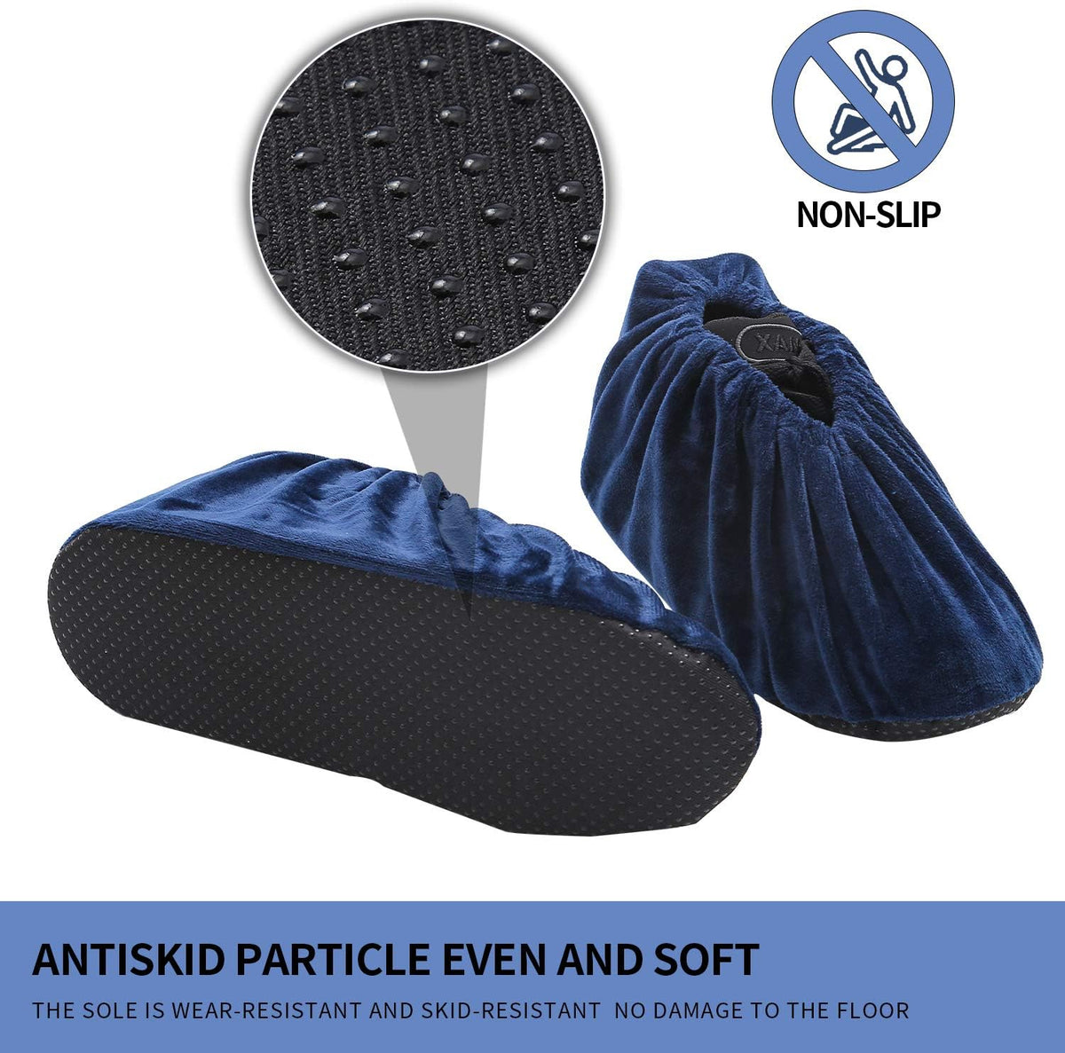 5 Pairs Reusable Non Slip Shoe Covers, Premium Soft Washable Thickened Boot Shoe Covers for
