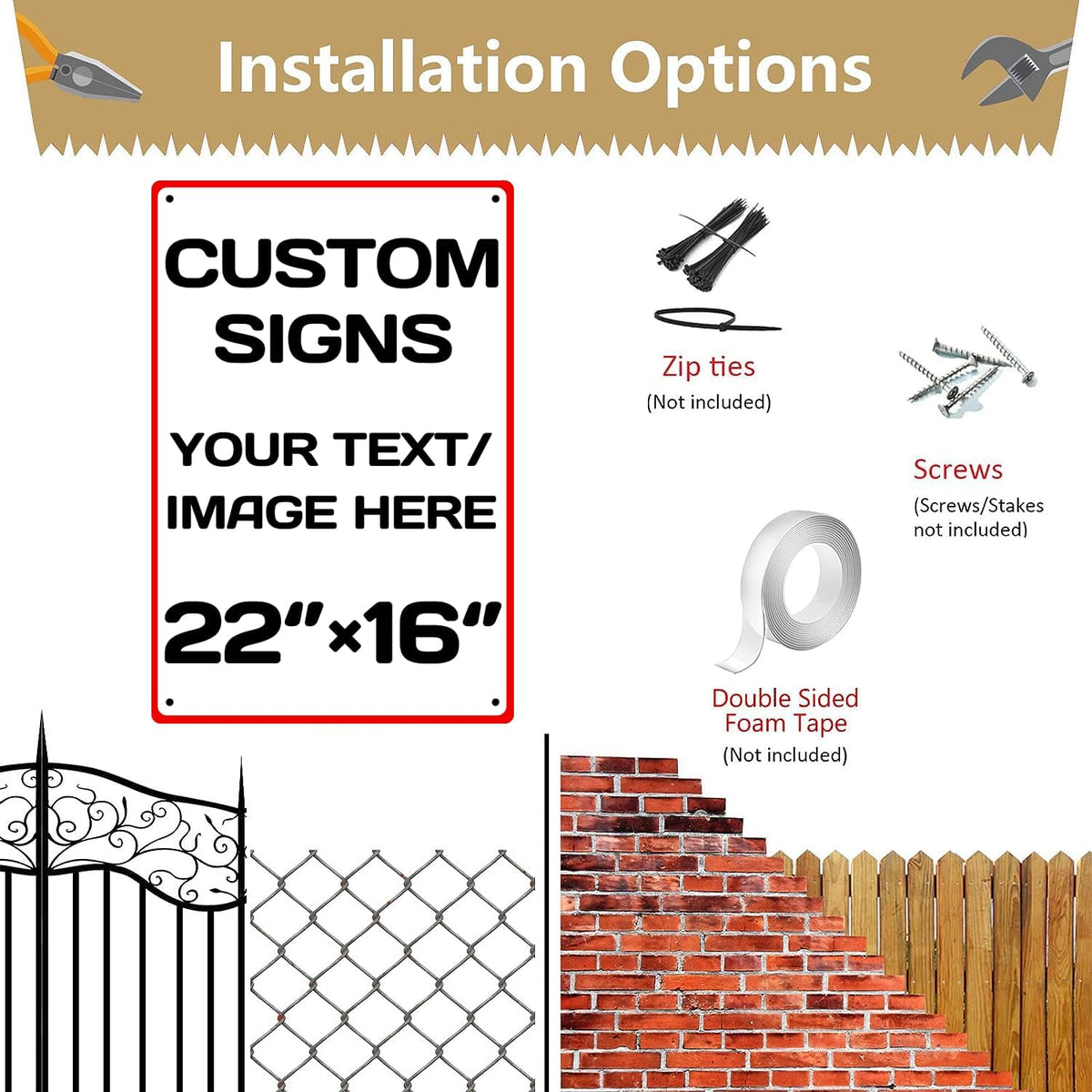 Custom Sign, Personalized Metal Signs,Aluminum Weatherproof Metal Sign Multiple Sizes Custom