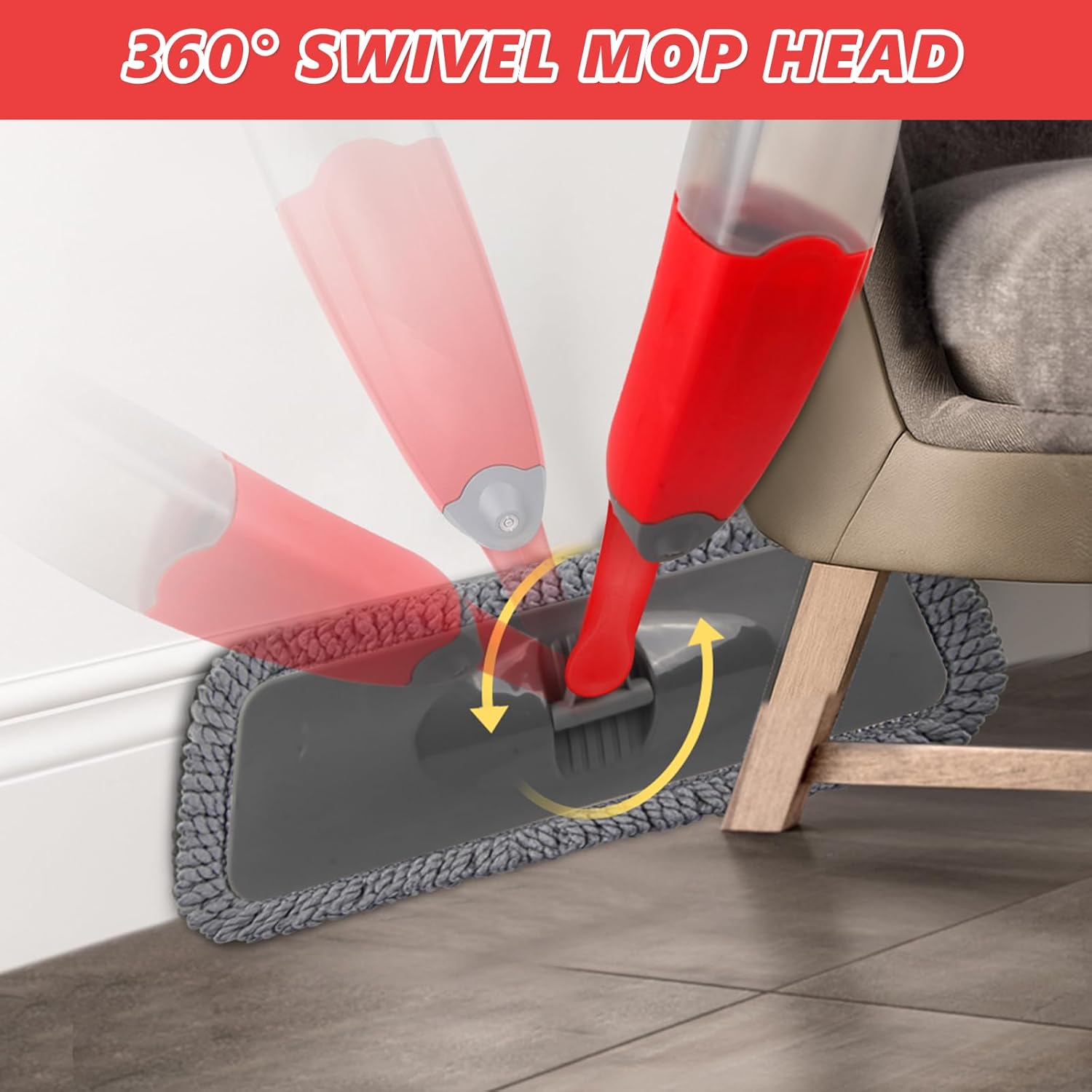 HOMTOYOU Dust Mop for Hardwood Floors: Microfiber Spray Mop for Cleaning Laminate Wood Tile Home