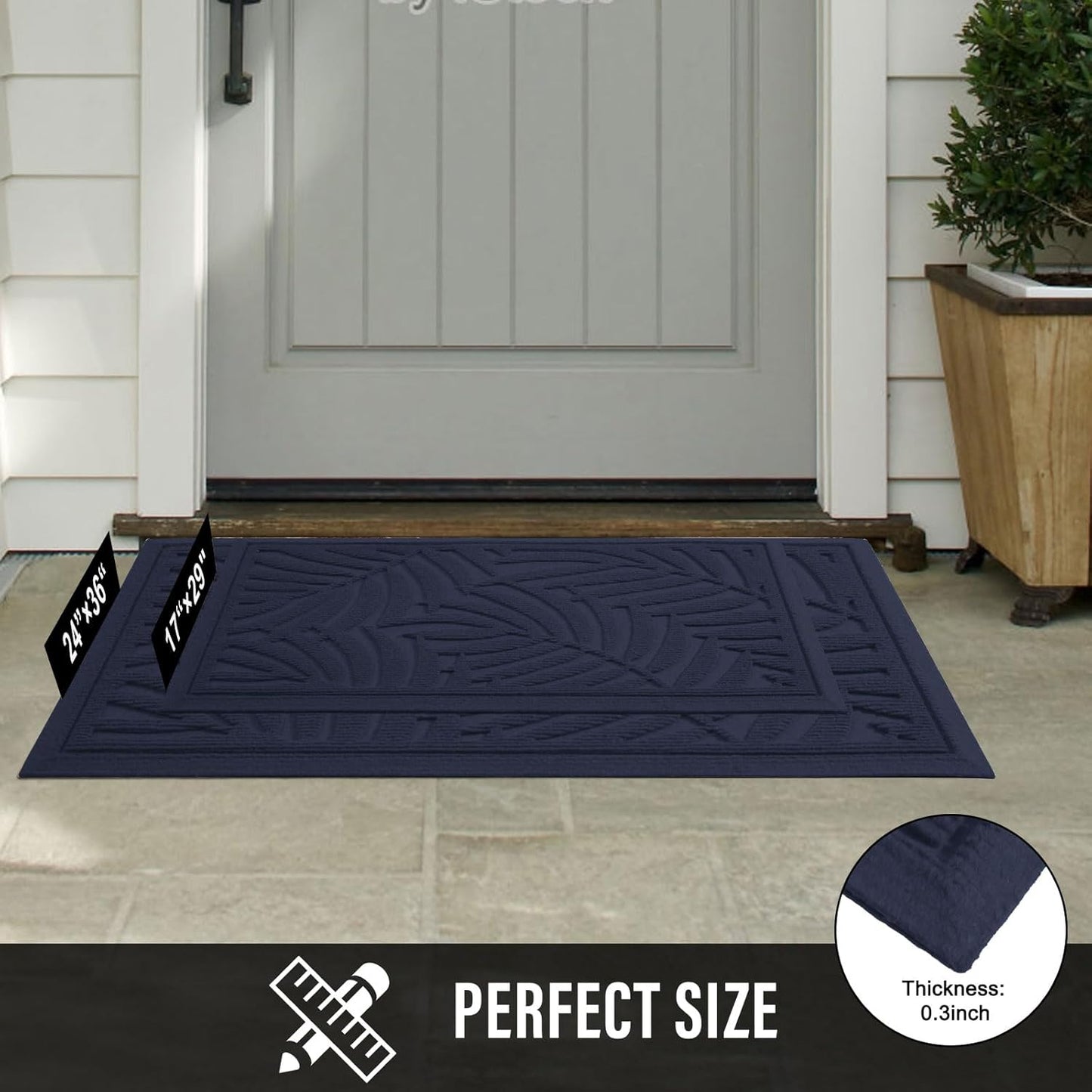 Front Door Mat, Absorbent Resist Dirt Welcome Door Mat Indoor Outdoor, Waterproof Doormat, Sturdy