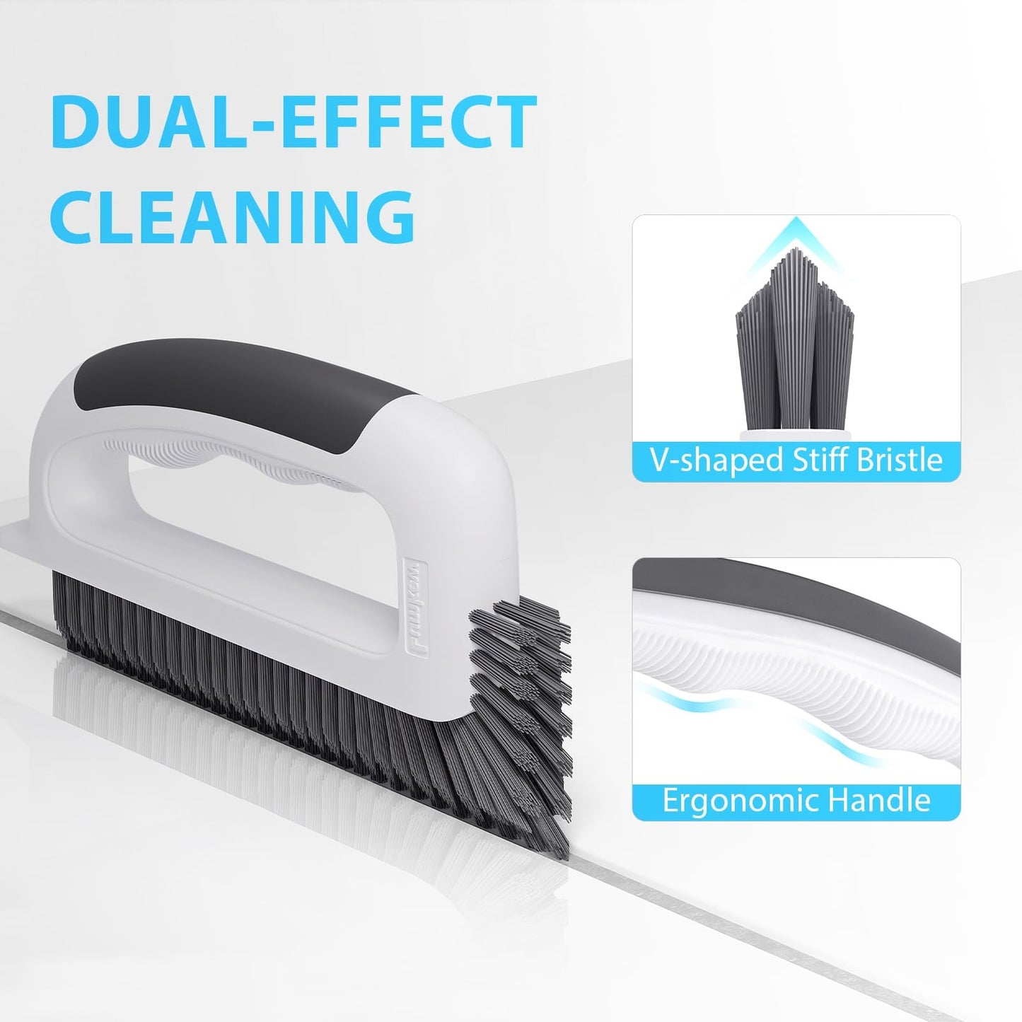 Lumkew Grout Cleaning Brush, V Shape Stiff Grout Cleaner Brush for Floors Tile Grout Scrubber