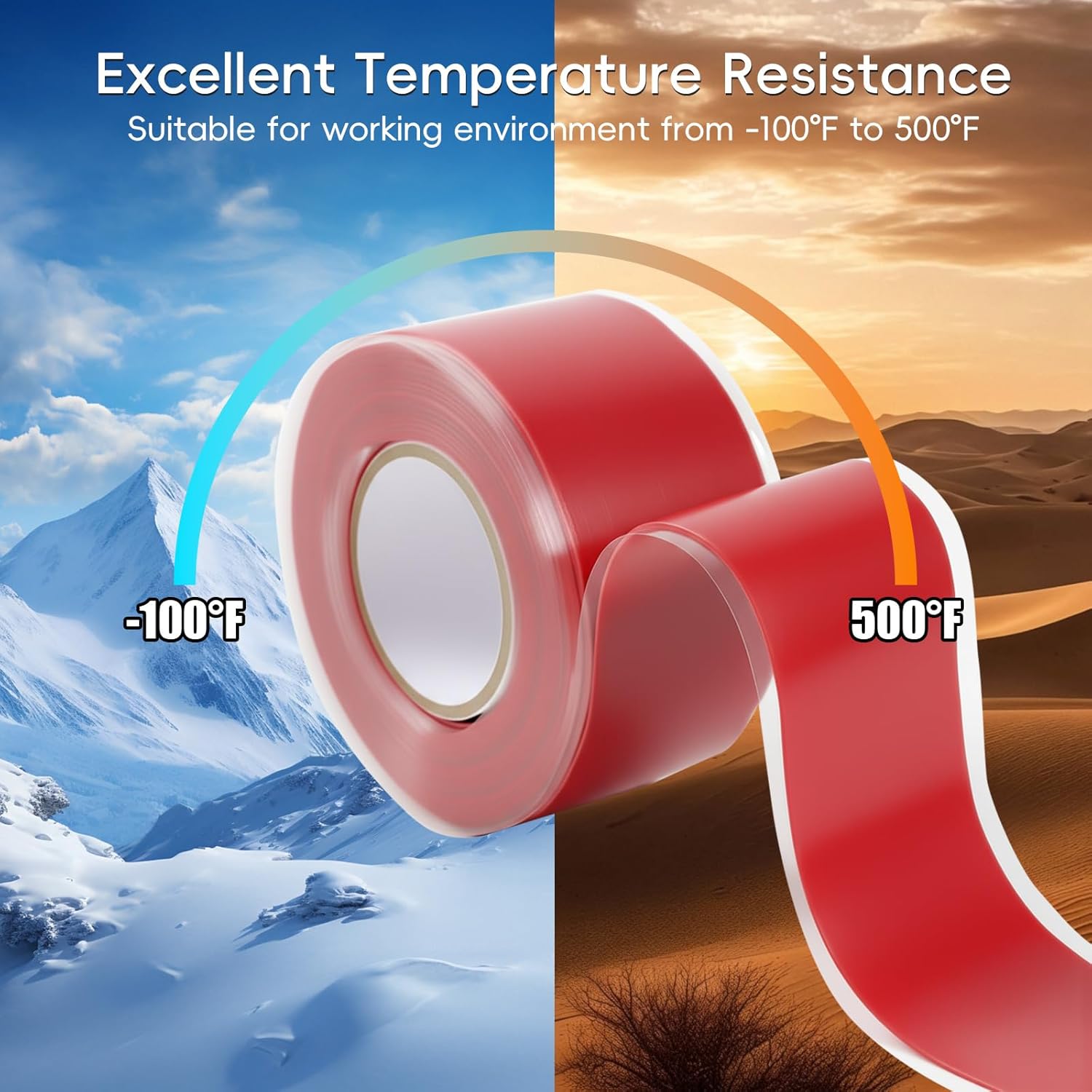 Self Fusing Silicone Tape 4 Rolls 1 in x 10' Red Waterproof Rescue Tape Rubber Leak Silicone