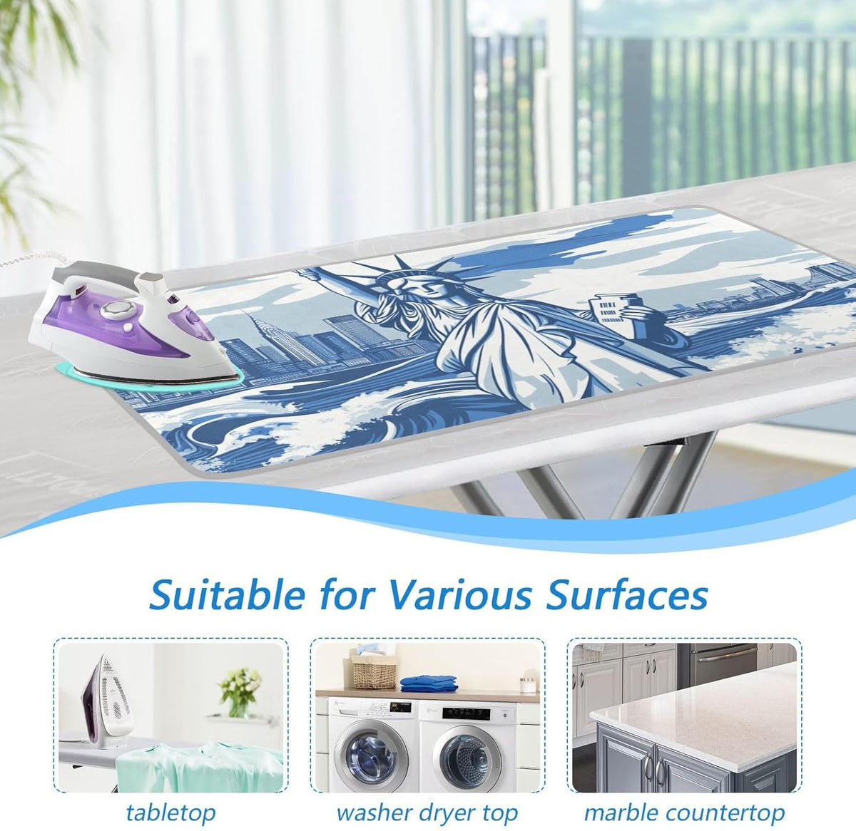 Ironing Mat Portable Ironing Pad Ironing Blanket for Table Top Heat Resistance Double-Side Using
