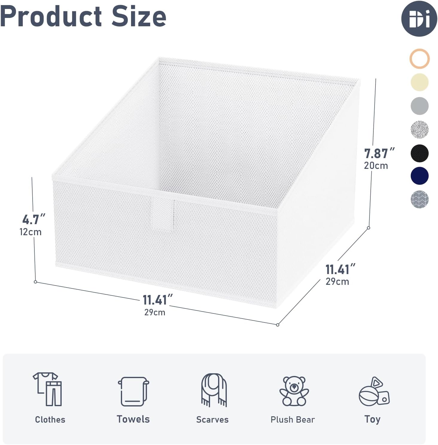 DIMJ Closet Storage Bins 6 Pack - Fabric Trapezoid Organizer Bin, Foldable Storage Baskets for
