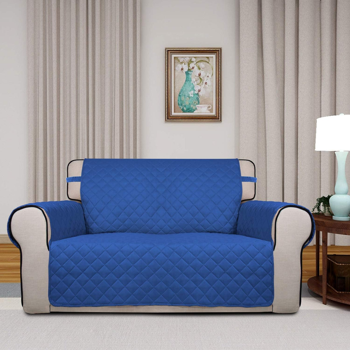 PureFit Reversible Quilted Sofa Cover, Water Resistant Slipcover Furniture Protector, Washable