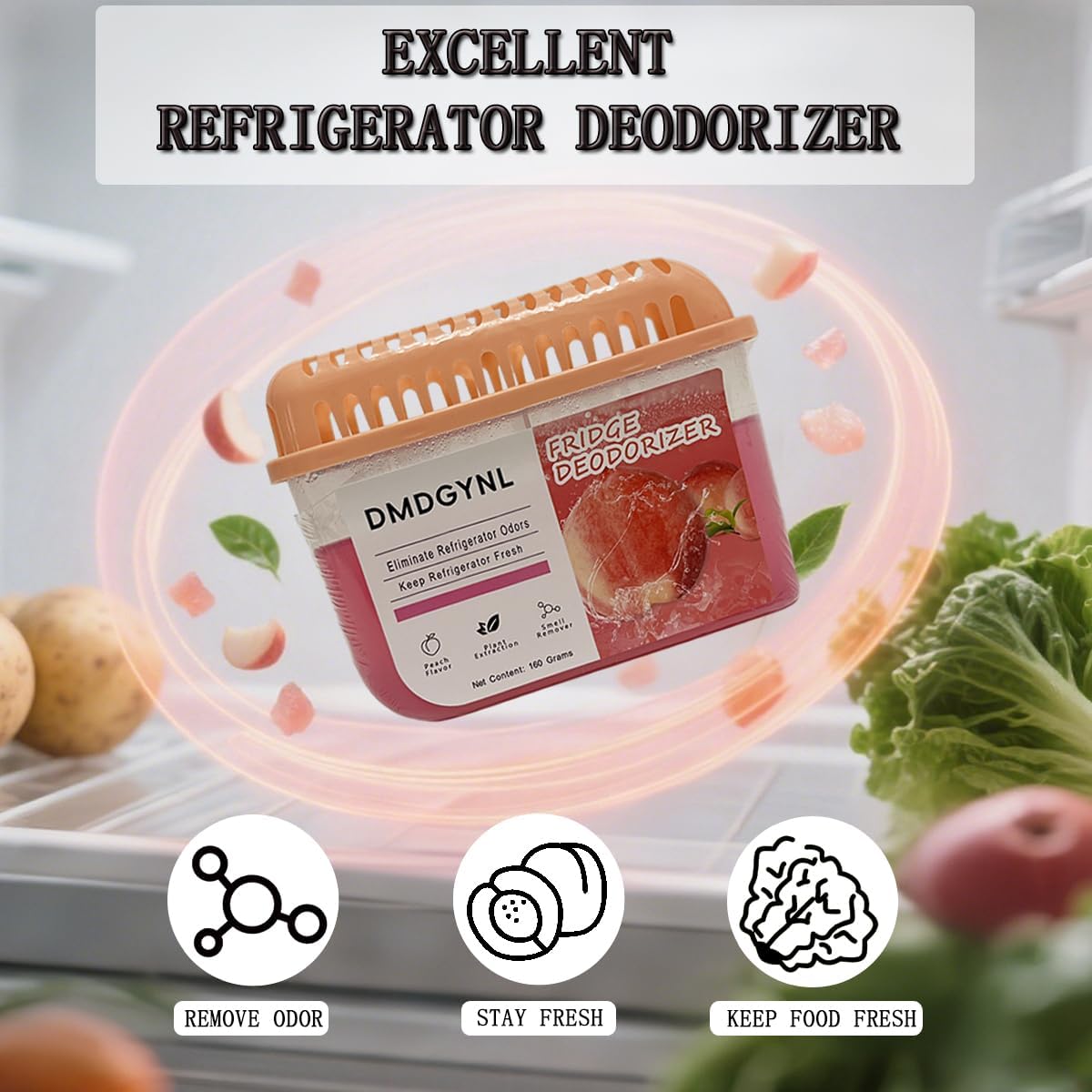 Fridge Deodorizer, Refrigerator Deodorizer More Effective Than Baking Soda, Natural Gel