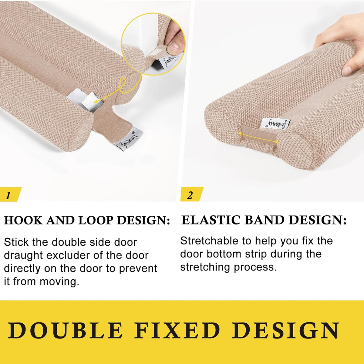 fowong Door Draft Stopper 30" to 36" Adjustable Draft Stopper for Bottom of Doors, Soundproofing
