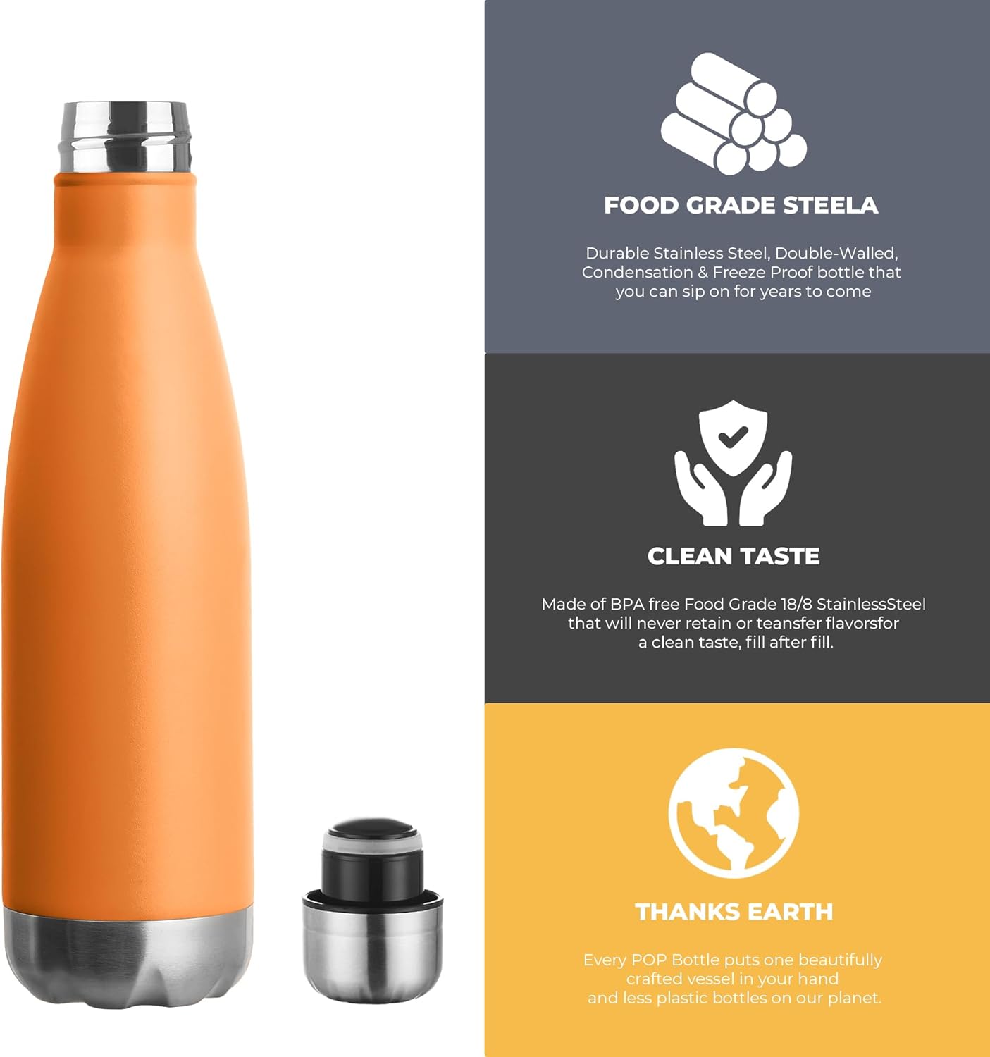 MEWAY 17oz Sport Water Bottle 8 Pack Vacuum Insulated Stainless Steel Leak-Proof Double Wall Cola