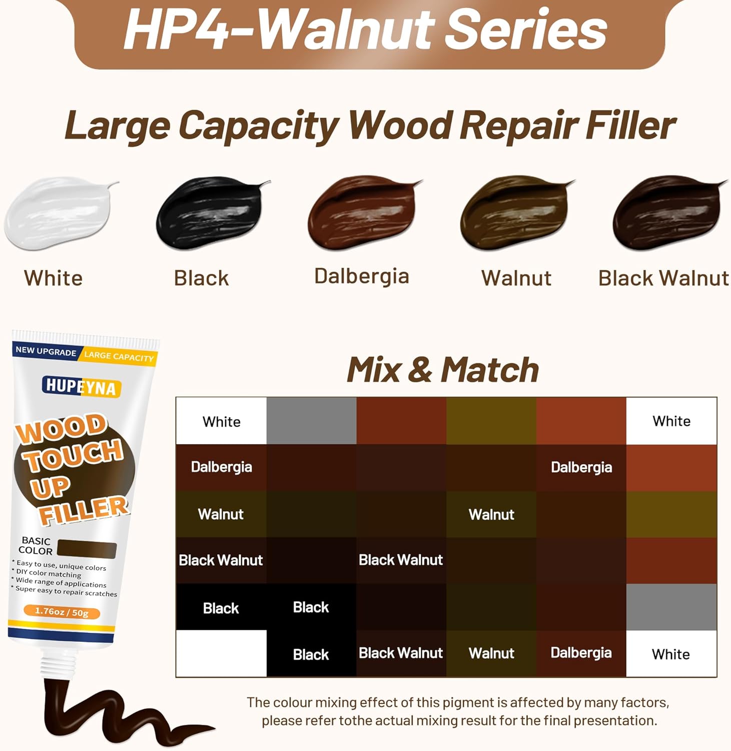 Wood Repair Kit, Wood Furniture Repair Kit, Wood Filler, Wood Putty and Beeswax- Repair Stains