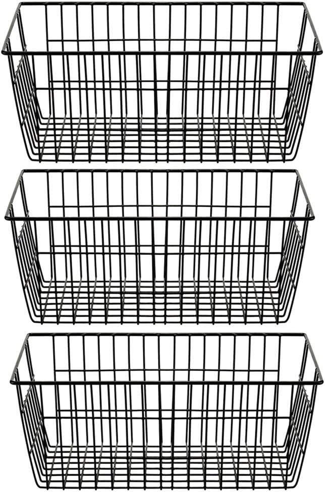 SANNO Freezer Baskets Wire Storage Baskets Closet Baskets Bin Farmhouse Organizer Storage Bins