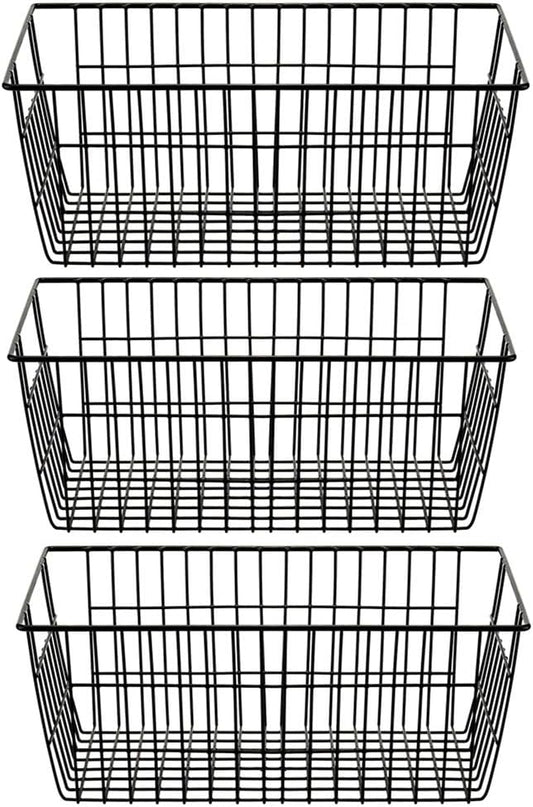 SANNO Freezer Baskets Wire Storage Baskets Closet Baskets Bin Farmhouse Organizer Storage Bins