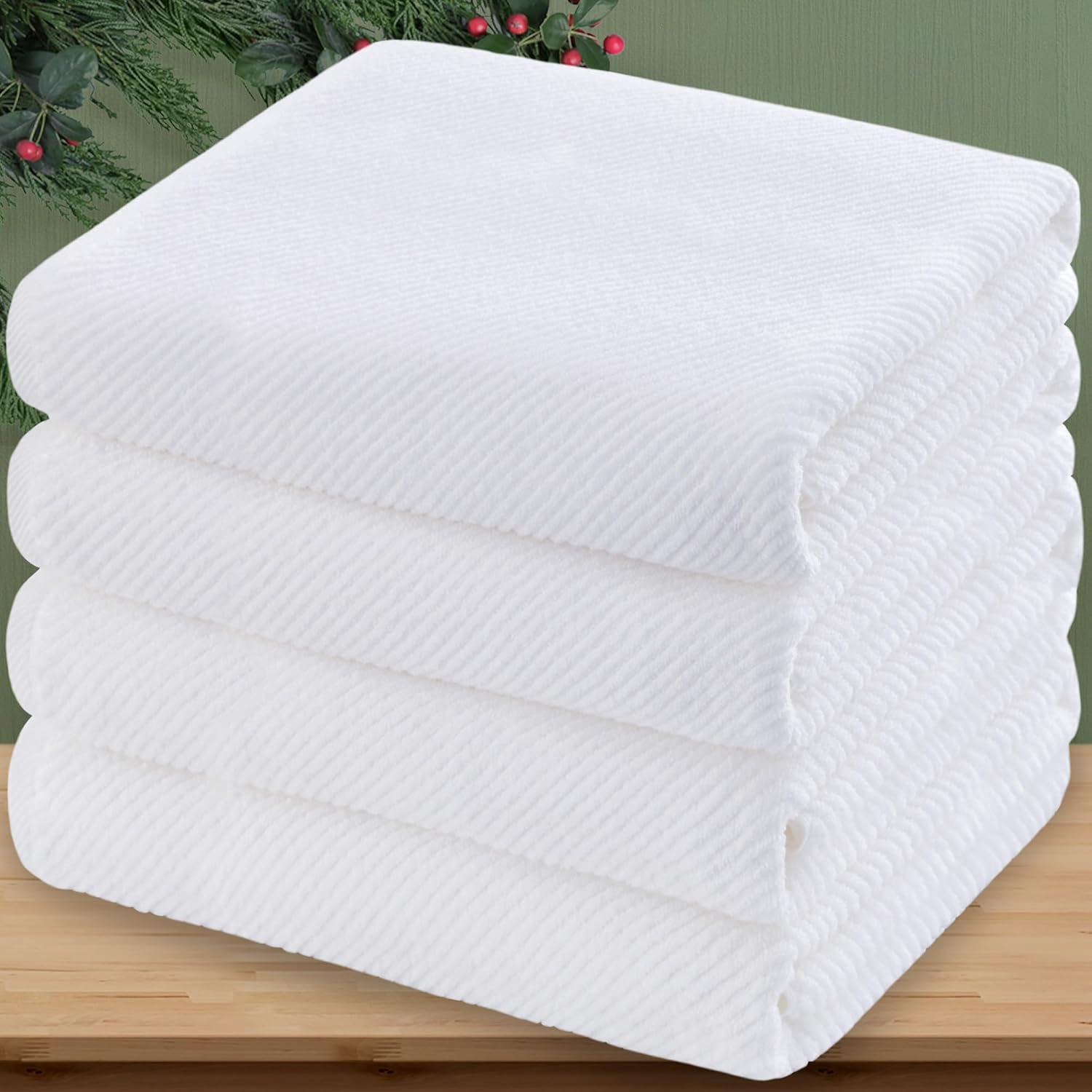 Luxury Bath Towels, Bath Towels Set of 4, Large 30" x 56" - 100% Cotton | Quick Dry | Light Weight