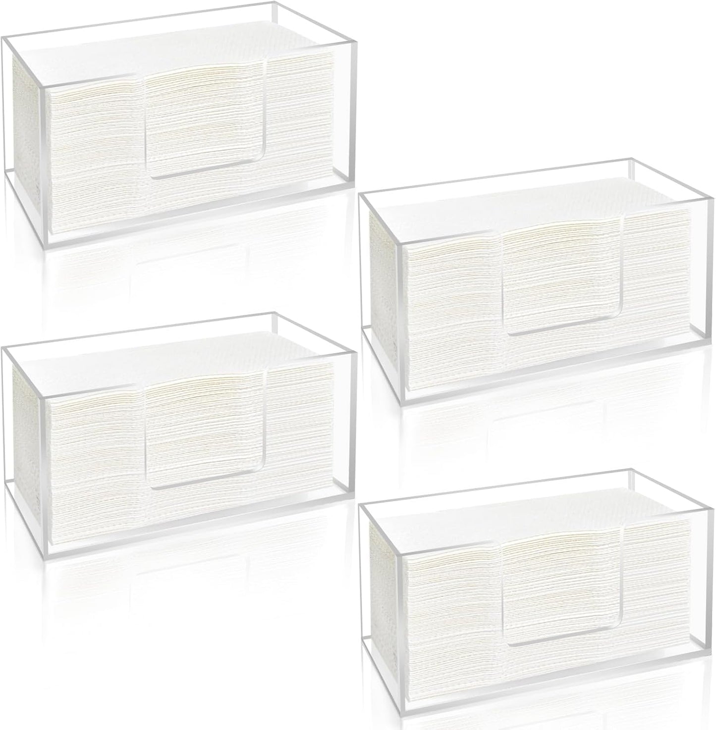 4Pack Acrylic Paper Towel Dispenser, Napkin Holder for Bathroom, Kitchen & Countertop – Paper Towel