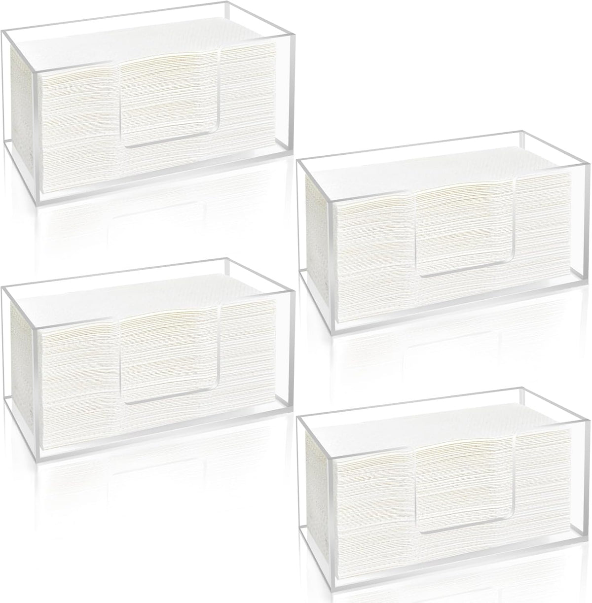 4Pack Acrylic Paper Towel Dispenser, Napkin Holder for Bathroom, Kitchen & Countertop – Paper Towel