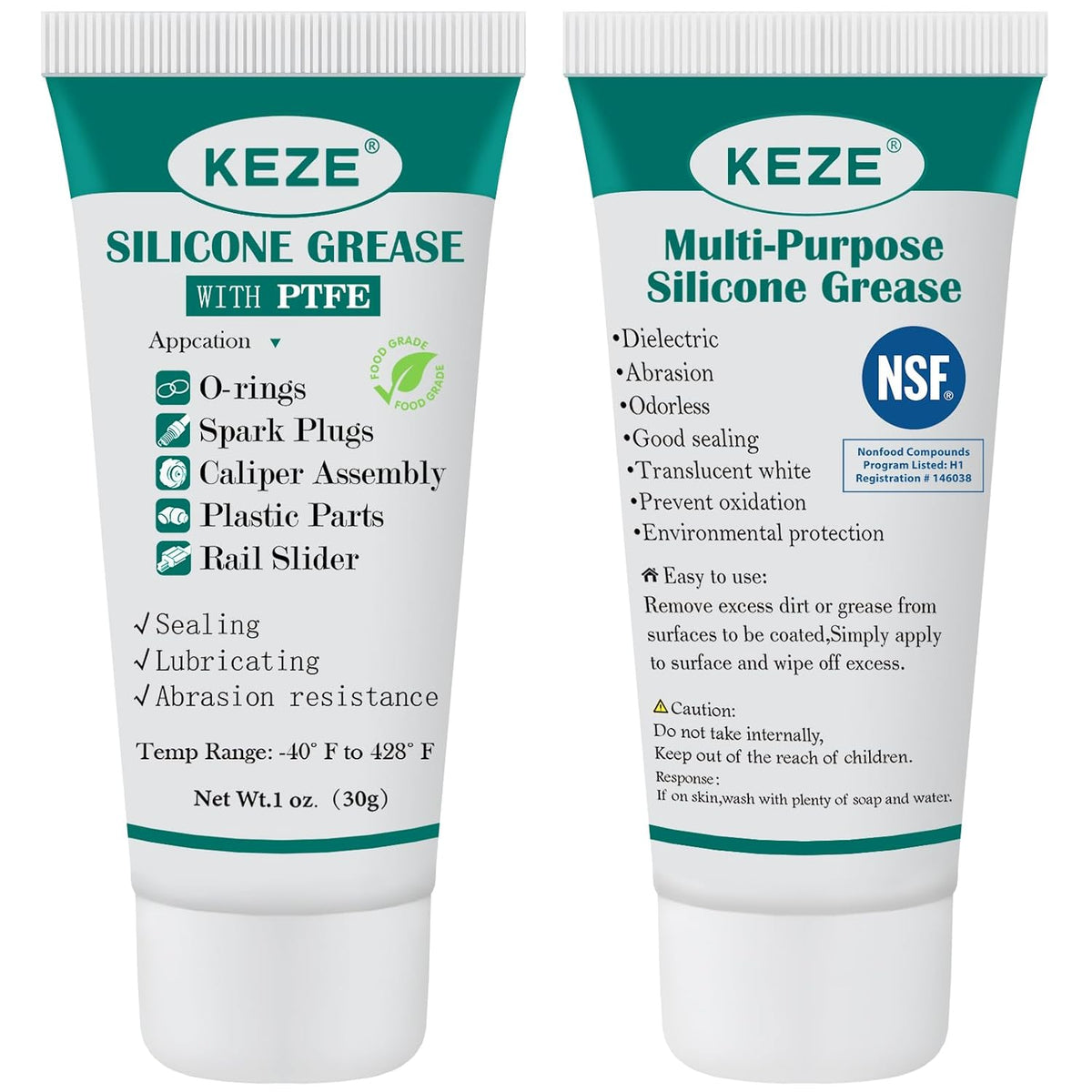 KEZE Silicone Grease Automotive PTFE Lubricant Sliding Glass Door Grease Tube 92003 Lube for