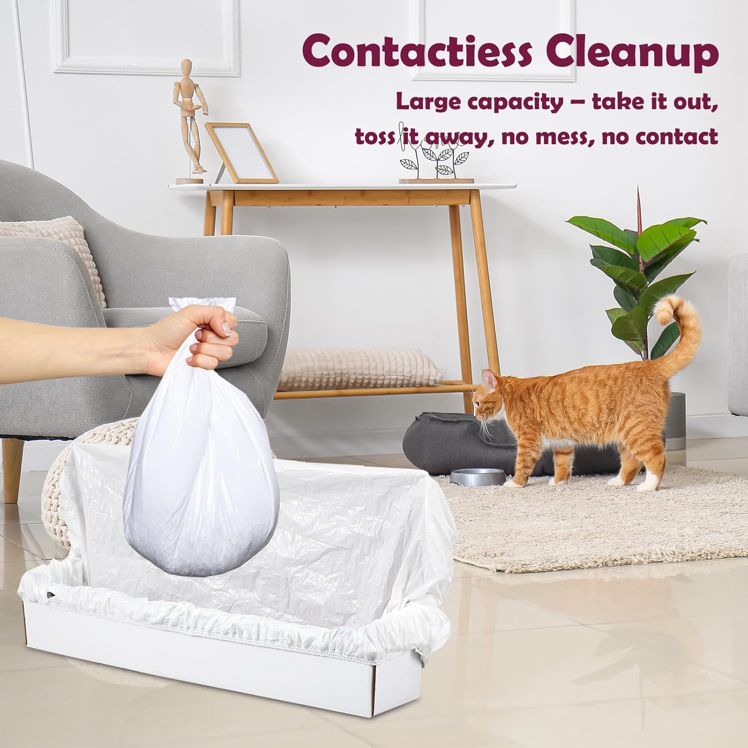Trash Bags for Popur X5 Litter Box – Thickened, Leakproof Design, 7-Day Odor Control Perfect Fit