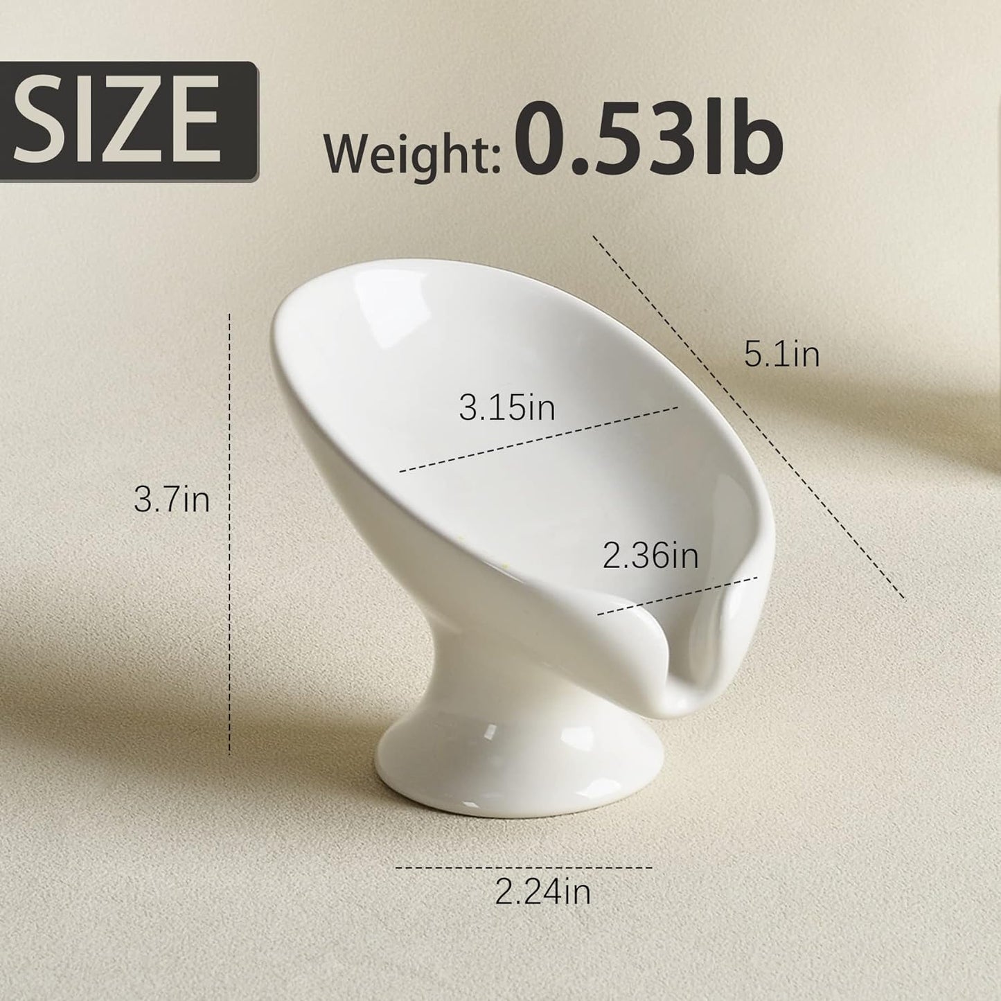 Soap Dish Set, Self Draining Bar Soap Holder for Bathroom Sink, Leaf Shaped Drainage Soap Dish