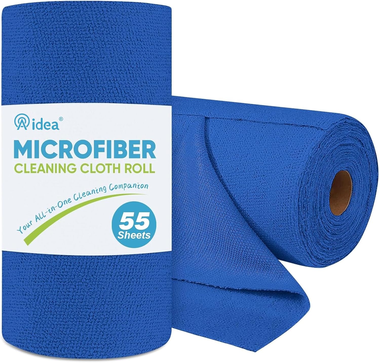 AIDEA Microfiber Cleaning Cloth Roll, Shop Towels 55 Sheets Washable, Microfiber Towels for Cars