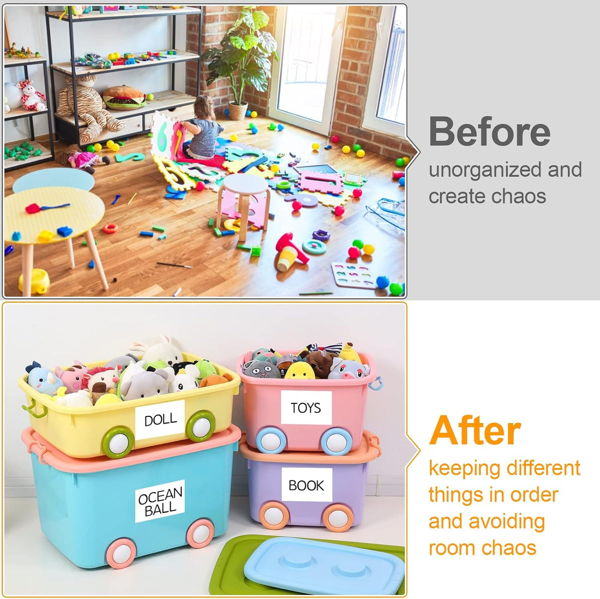 150 Pcs Labels for Storage Bins, 6 X 4 Inch Removable Labels for Storage Bins, Tear Resistant No