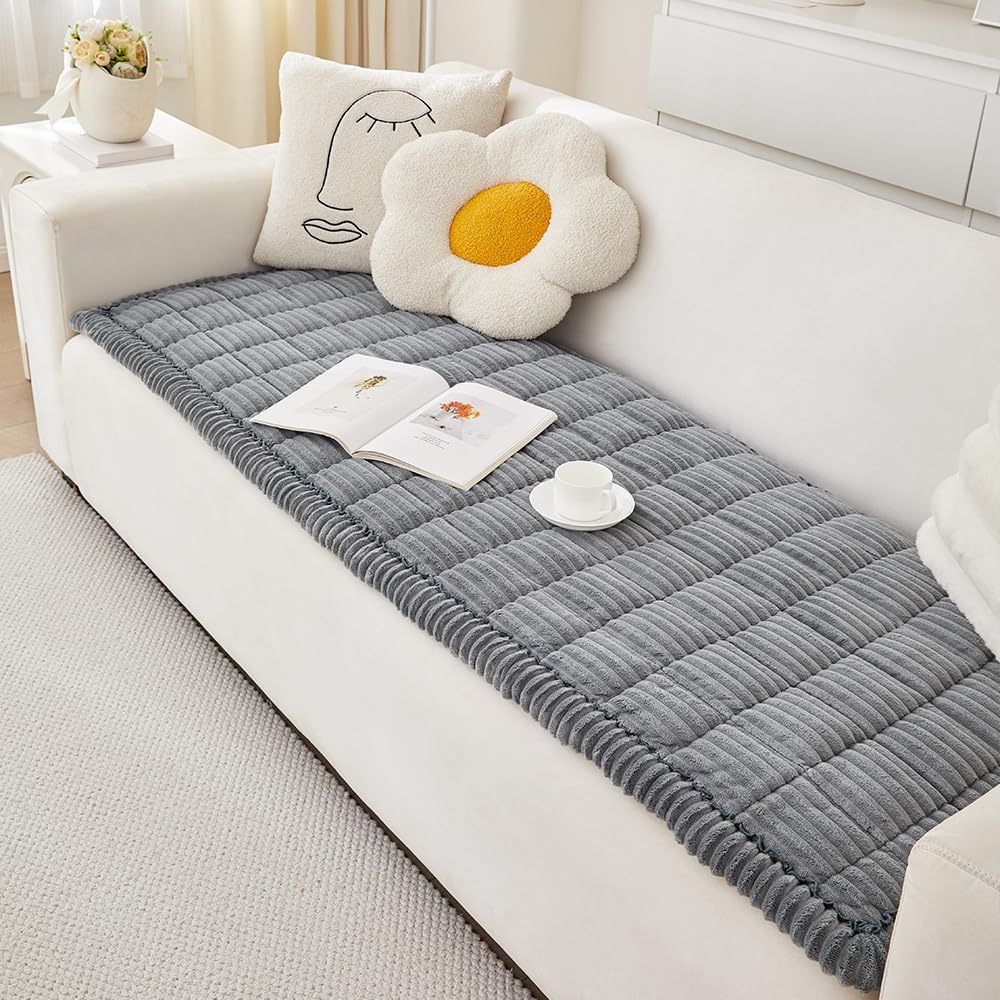 Couch Cover for Dogs Washable, Fuzzy Pet Couch Covers for 3 Cushion Sofa Pet Friendly, Non Slip