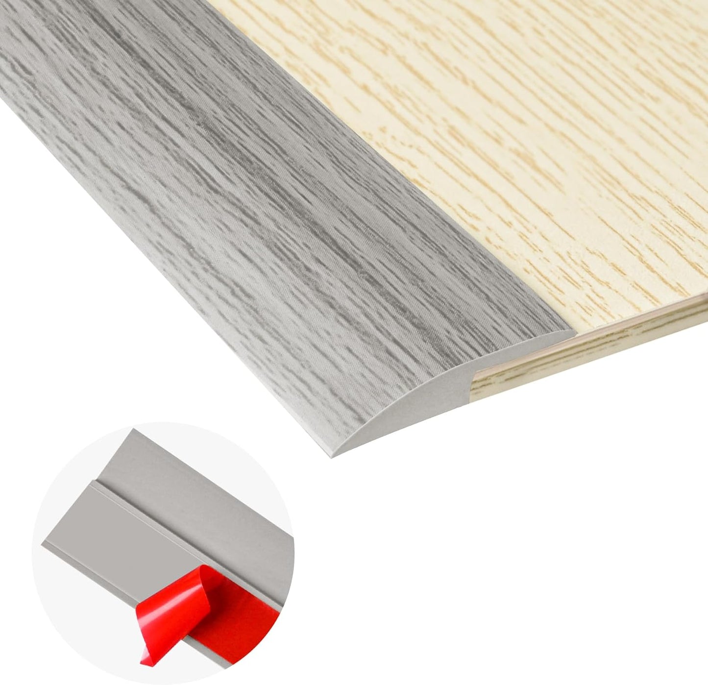 20Ft Carpet Floor Transition Strip, Self Adhesive Floor Edging Trim Strip, PVC Threshold Cover for