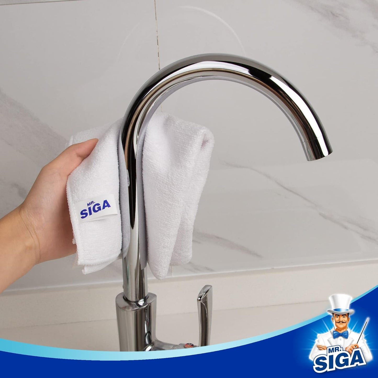 MR.SIGA Microfiber Cleaning Cloth, All-Purpose Microfiber Towels, Streak Free Cleaning Rags, Pack