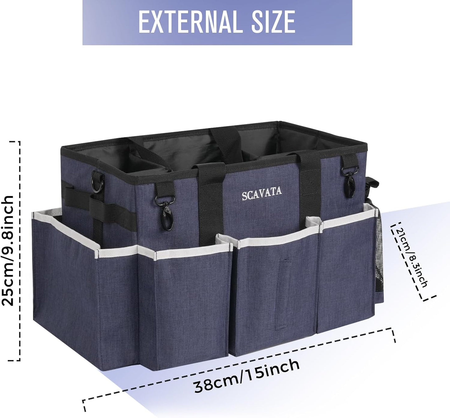 Wearable Caddy Bag, Cleaning Supplies Organizer With Handle & Shoulder Straps for Housekeepers