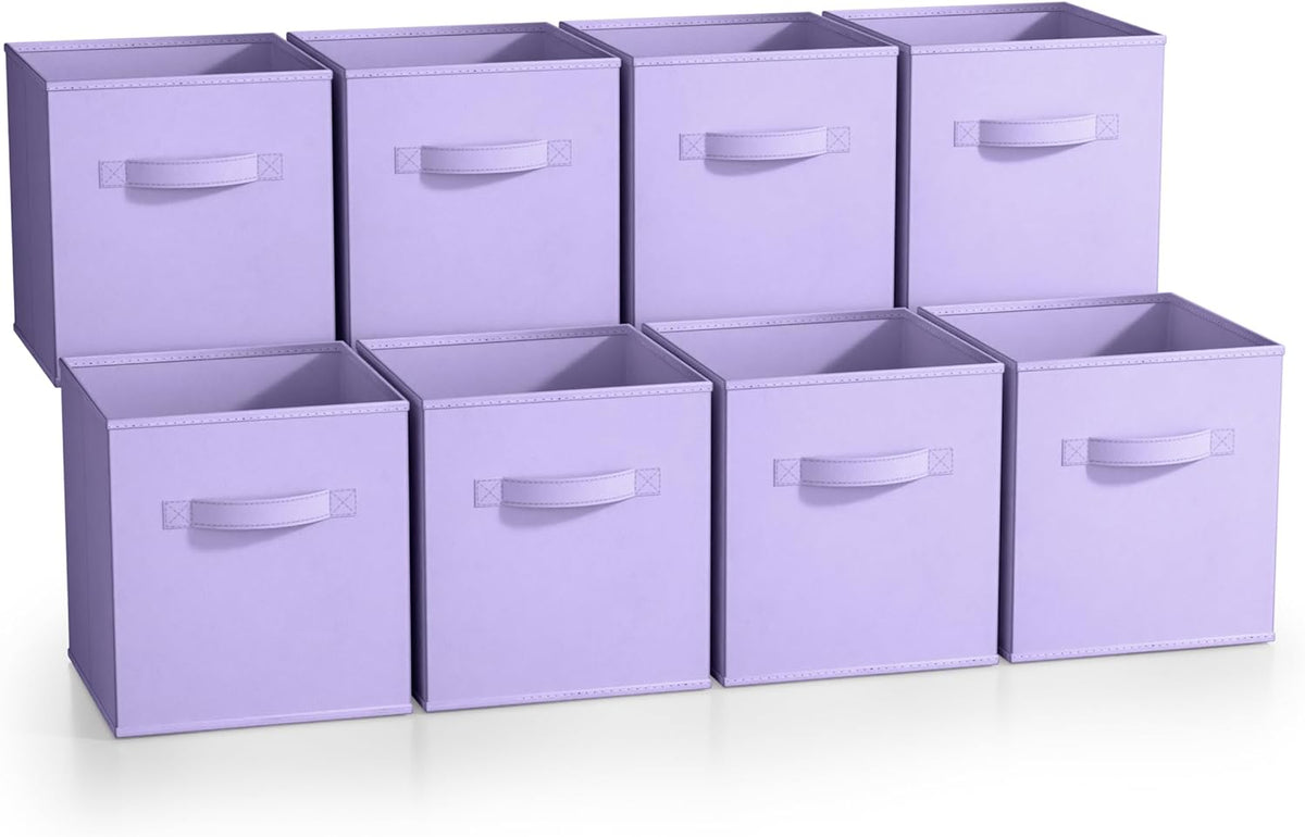 Sorbus Fabric Storage Cubes - 8 Foldable Storage Bins for Organizing Pantry, Cubbies, Toy Box