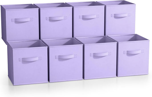 Sorbus Fabric Storage Cubes - 8 Foldable Storage Bins for Organizing Pantry, Cubbies, Toy Box