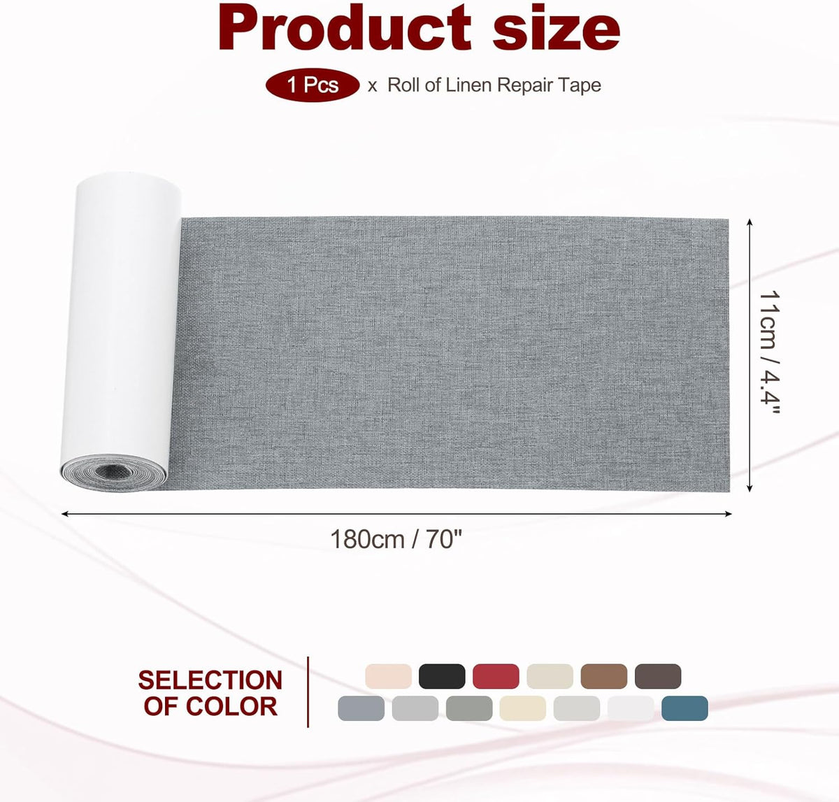PATIKIL 70x4.4 Inch Linen Repair Tape, Repair Fabric Patch Self Adhesive Couch Patch Line Repair